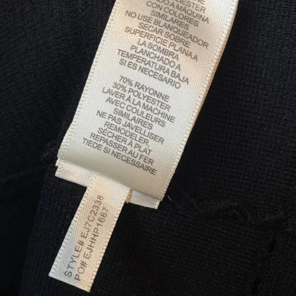 Eliza J Black Ribbed  & Perforated Long Sleeve Knit Dress - Picture 12 of 12